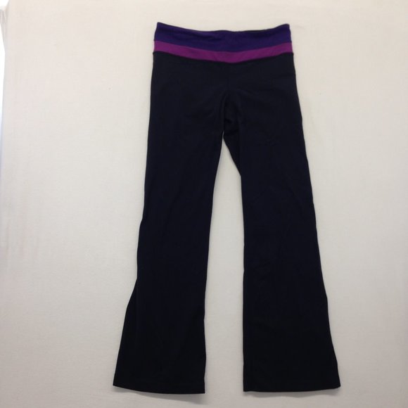 Lululemon Women's Size 8 Black w/ Purple Pink Band